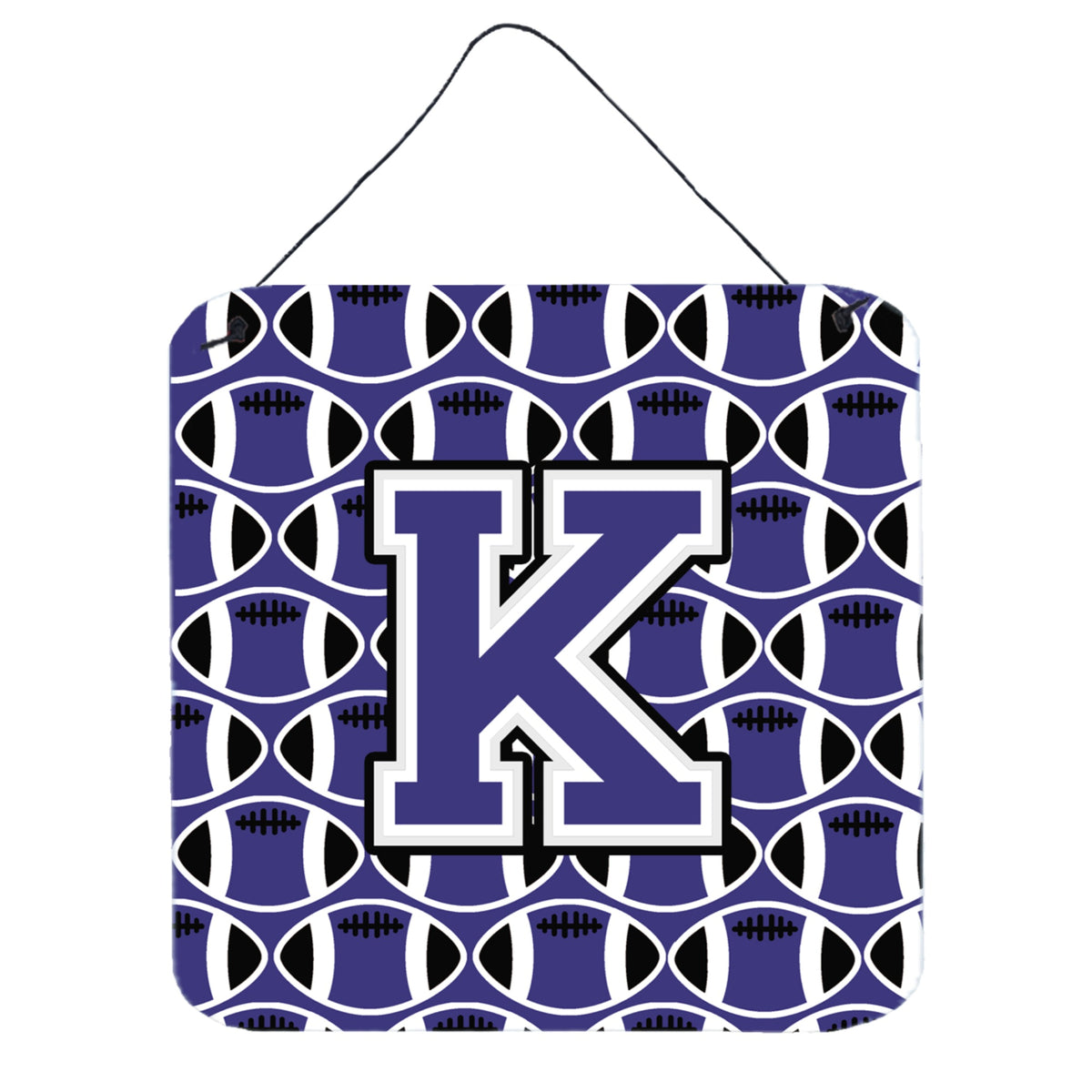 CarolineS Treasures Football Purple And White Letter K Wall Or Door Hanging Prints Cj1068Kds66, 6 Inch  Inch  H X 6 Inch  Inch  W