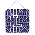 CarolineS Treasures Football Purple And White Letter L Wall Or Door Hanging Prints Cj1068Lds66, 6 Inch  Inch  H X 6 Inch  Inch  W