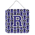 CarolineS Treasures Football Purple And White Letter R Wall Or Door Hanging Prints Cj1068Rds66, 6 Inch  Inch  H X 6 Inch  Inch  W