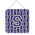 CarolineS Treasures Football Purple And White Letter S Wall Or Door Hanging Prints Cj1068Sds66, 6 Inch  Inch  H X 6 Inch  Inch  W