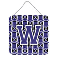 CarolineS Treasures Football Purple And White Letter W Wall Or Door Hanging Prints Cj1068Wds66, 6 Inch  Inch  H X 6 Inch  Inch  W