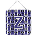 CarolineS Treasures Football Purple And White Letter Z Wall Or Door Hanging Prints Cj1068Zds66, 6 Inch  Inch  H X 6 Inch  Inch  W