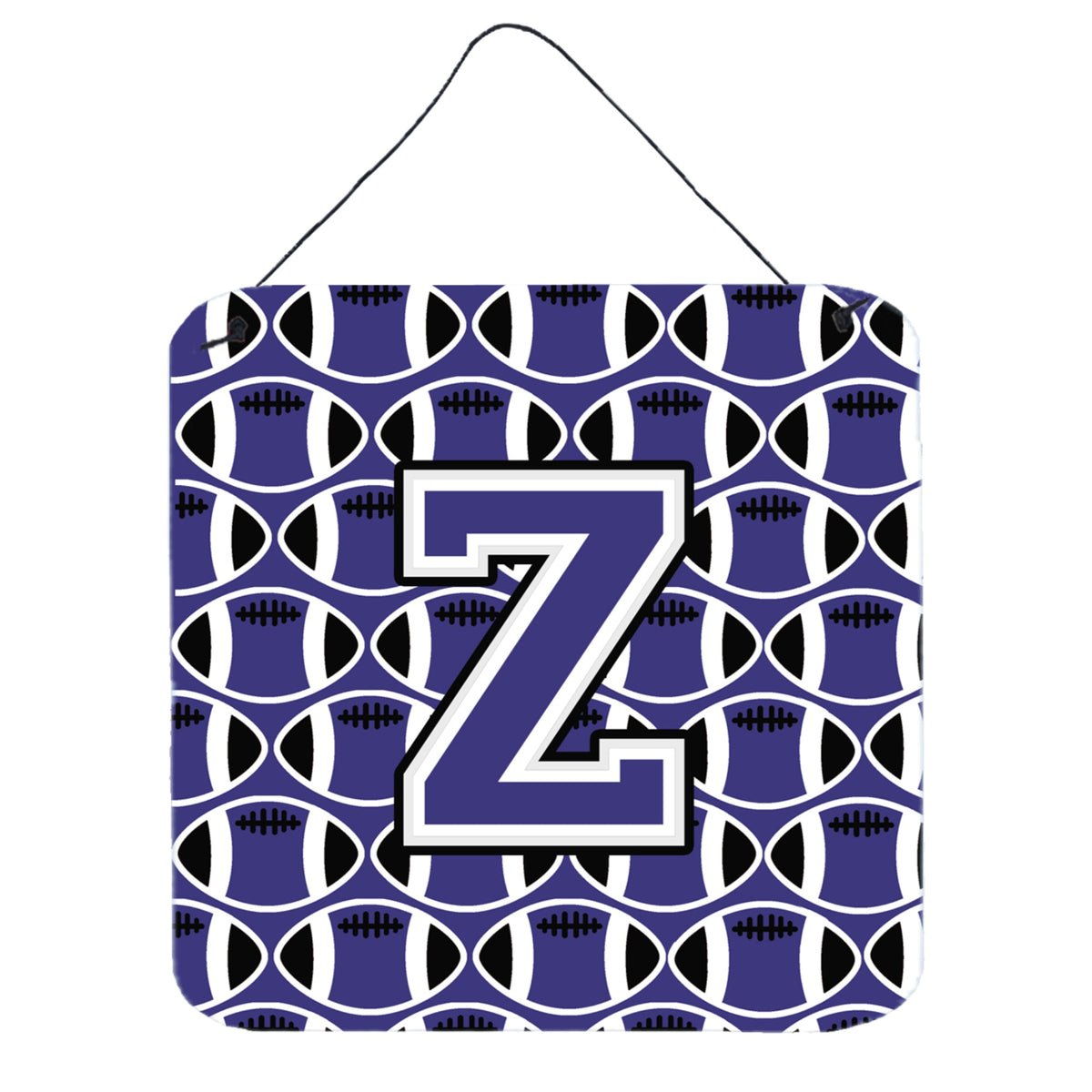 CarolineS Treasures Football Purple And White Letter Z Wall Or Door Hanging Prints Cj1068Zds66, 6 Inch  Inch  H X 6 Inch  Inch  W