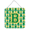 CarolineS Treasures Football Green And Gold Letter B Wall Or Door Hanging Prints Cj1069Bds66, 6 Inch  Inch  H X 6 Inch  Inch  W