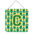 CarolineS Treasures Football Green And Gold Letter C Wall Or Door Hanging Prints Cj1069Cds66, 6 Inch  Inch  H X 6 Inch  Inch  W