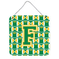 CarolineS Treasures Football Green And Gold Letter F Wall Or Door Hanging Prints Cj1069Fds66, 6 Inch  Inch  H X 6 Inch  Inch  W