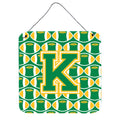 CarolineS Treasures Football Green And Gold Letter K Wall Or Door Hanging Prints Cj1069Kds66, 6 Inch  Inch  H X 6 Inch  Inch  W