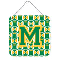 CarolineS Treasures Football Green And Gold Letter M Wall Or Door Hanging Prints Cj1069Mds66, 6 Inch  Inch  H X 6 Inch  Inch  W