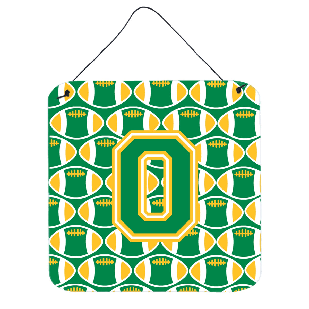 CarolineS Treasures Football Green And Gold Letter O Wall Or Door Hanging Prints Cj1069Ods66, 6 Inch  Inch  H X 6 Inch  Inch  W
