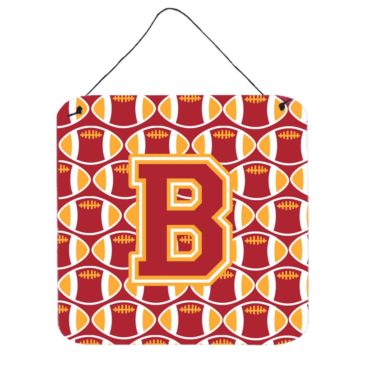 CarolineS Treasures Football Cardinal And Gold Letter B Wall Or Door Hanging Prints Cj1070Bds66, 6 Inch  Inch  H X 6 Inch  Inch  W