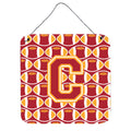 CarolineS Treasures Football Cardinal And Gold Letter C Wall Or Door Hanging Prints Cj1070Cds66, 6 Inch  Inch  H X 6 Inch  Inch  W