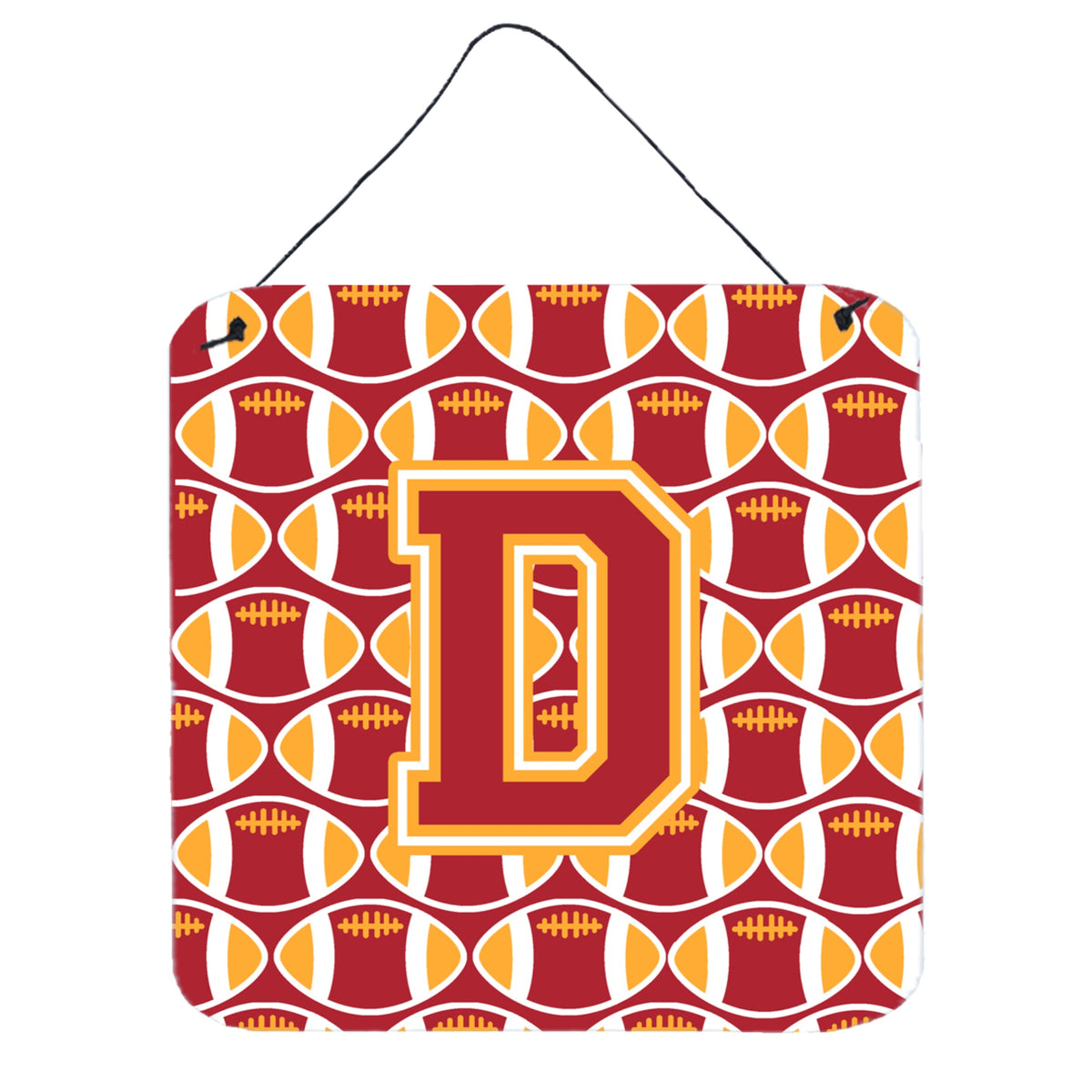 CarolineS Treasures Football Cardinal And Gold Letter D Wall Or Door Hanging Prints Cj1070Dds66, 6 Inch  Inch  H X 6 Inch  Inch  W