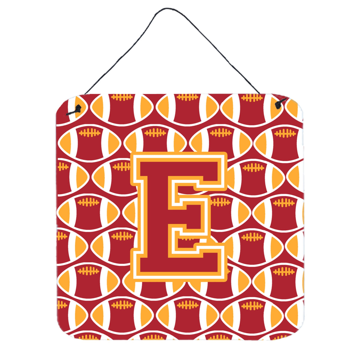 CarolineS Treasures Football Cardinal And Gold Letter E Wall Or Door Hanging Prints Cj1070Eds66, 6 Inch  Inch  H X 6 Inch  Inch  W