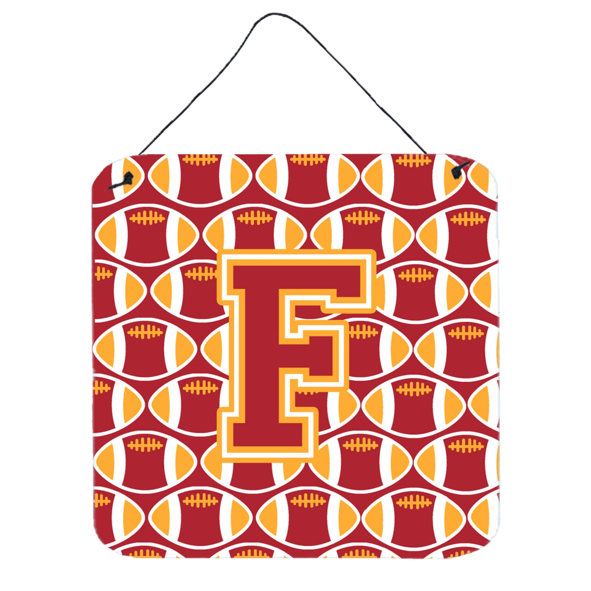 CarolineS Treasures Football Cardinal And Gold Letter F Wall Or Door Hanging Prints Cj1070Fds66, 6 Inch  Inch  H X 6 Inch  Inch  W