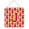 CarolineS Treasures Football Cardinal And Gold Letter J Wall Or Door Hanging Prints Cj1070Jds66, 6 Inch  Inch  H X 6 Inch  Inch  W