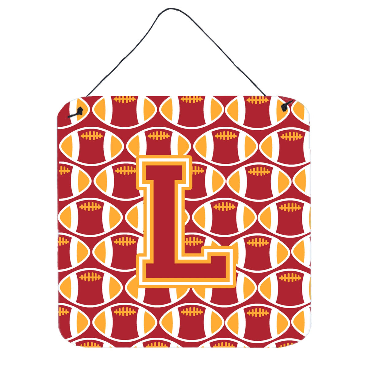 CarolineS Treasures Football Cardinal And Gold Letter L Wall Or Door Hanging Prints Cj1070Lds66, 6 Inch  Inch  H X 6 Inch  Inch  W