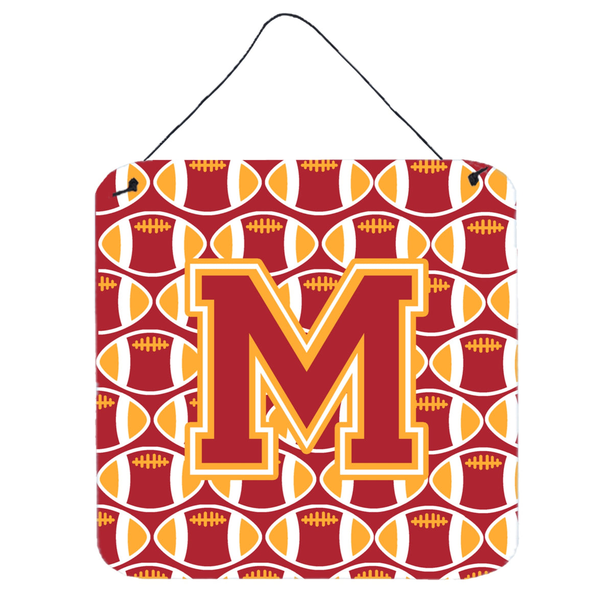 CarolineS Treasures Football Cardinal And Gold Letter M Wall Or Door Hanging Prints Cj1070Mds66, 6 Inch  Inch  H X 6 Inch  Inch  W