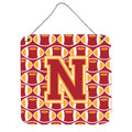 CarolineS Treasures Football Cardinal And Gold Letter N Wall Or Door Hanging Prints Cj1070Nds66, 6 Inch  Inch  H X 6 Inch  Inch  W