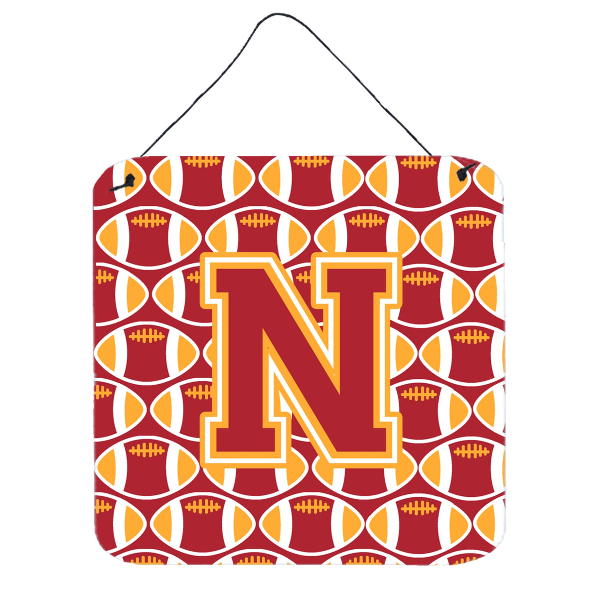 CarolineS Treasures Football Cardinal And Gold Letter N Wall Or Door Hanging Prints Cj1070Nds66, 6 Inch  Inch  H X 6 Inch  Inch  W