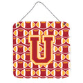 CarolineS Treasures Football Cardinal And Gold Letter U Wall Or Door Hanging Prints Cj1070Uds66, 6 Inch  Inch  H X 6 Inch  Inch  W
