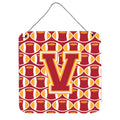 CarolineS Treasures Football Cardinal And Gold Letter V Wall Or Door Hanging Prints Cj1070Vds66, 6 Inch  Inch  H X 6 Inch  Inch  W