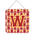 CarolineS Treasures Football Cardinal And Gold Letter W Wall Or Door Hanging Prints Cj1070Wds66, 6 Inch  Inch  H X 6 Inch  Inch  W