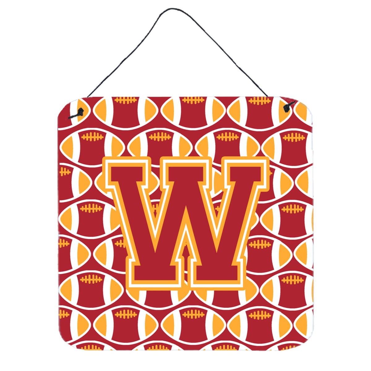 CarolineS Treasures Football Cardinal And Gold Letter W Wall Or Door Hanging Prints Cj1070Wds66, 6 Inch  Inch  H X 6 Inch  Inch  W