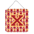 CarolineS Treasures Football Cardinal And Gold Letter X Wall Or Door Hanging Prints Cj1070Xds66, 6 Inch  Inch  H X 6 Inch  Inch  W