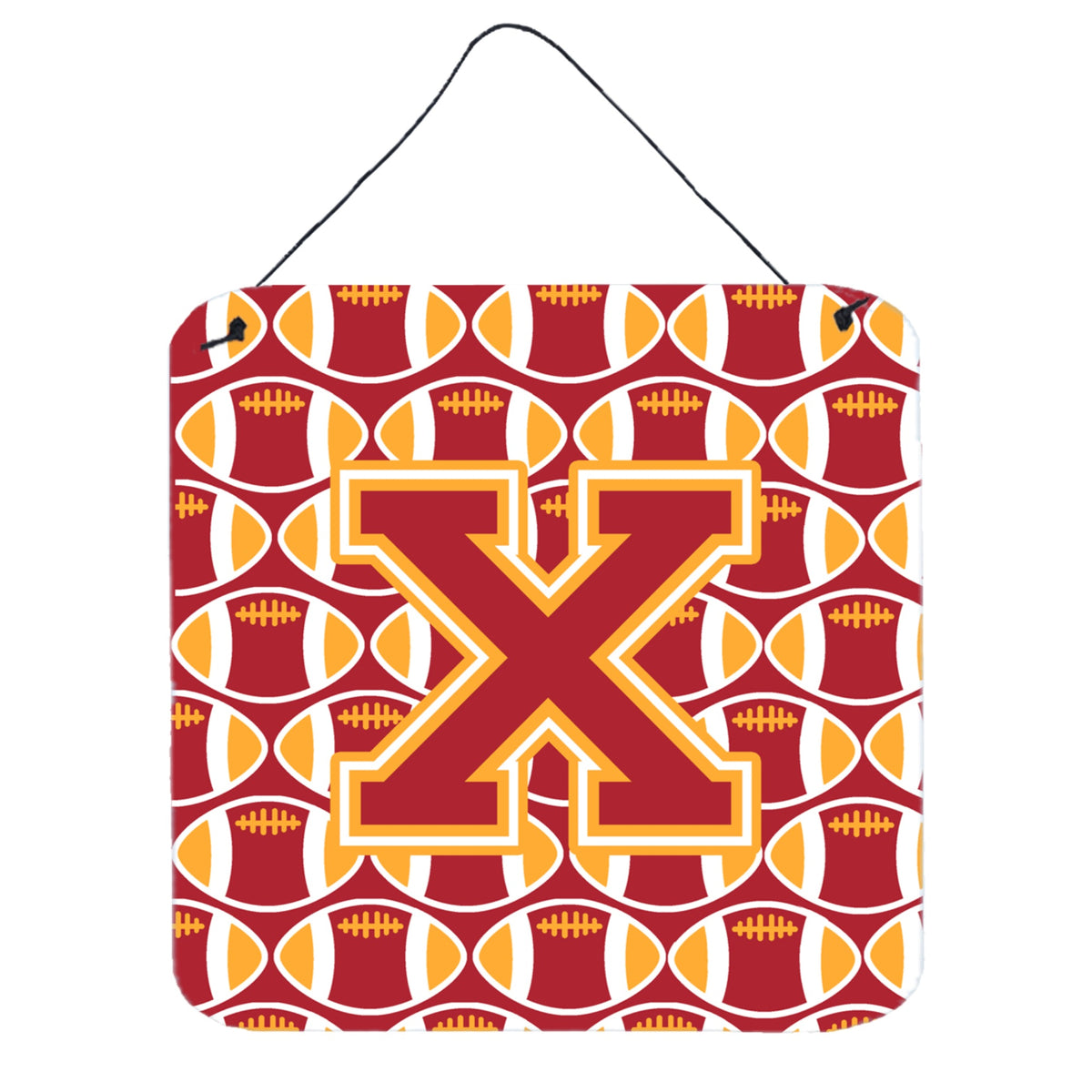 CarolineS Treasures Football Cardinal And Gold Letter X Wall Or Door Hanging Prints Cj1070Xds66, 6 Inch  Inch  H X 6 Inch  Inch  W