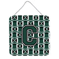 CarolineS Treasures Football Green And White Letter C Wall Or Door Hanging Prints Cj1071Cds66, 6 Inch  Inch  H X 6 Inch  Inch  W