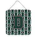 CarolineS Treasures Football Green And White Letter D Wall Or Door Hanging Prints Cj1071Dds66, 6 Inch  Inch  H X 6 Inch  Inch  W