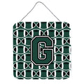 CarolineS Treasures Football Green And White Letter G Wall Or Door Hanging Prints Cj1071Gds66, 6 Inch  Inch  H X 6 Inch  Inch  W