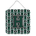 CarolineS Treasures Football Green And White Letter H Wall Or Door Hanging Prints Cj1071Hds66, 6 Inch  Inch  H X 6 Inch  Inch  W