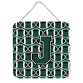 CarolineS Treasures Football Green And White Letter J Wall Or Door Hanging Prints Cj1071Jds66, 6 Inch  Inch  H X 6 Inch  Inch  W