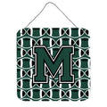 CarolineS Treasures Football Green And White Letter M Wall Or Door Hanging Prints Cj1071Mds66, 6 Inch  Inch  H X 6 Inch  Inch  W