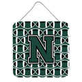 CarolineS Treasures Football Green And White Letter N Wall Or Door Hanging Prints Cj1071Nds66, 6 Inch  Inch  H X 6 Inch  Inch  W