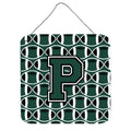 CarolineS Treasures Football Green And White Letter P Wall Or Door Hanging Prints Cj1071Pds66, 6 Inch  Inch  H X 6 Inch  Inch  W