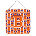 CarolineS Treasures Football Orange, White And Regalia Letter B Wall Or Door Hanging Prints Cj1072Bds66, 6 Inch  Inch  H X 6 Inch  Inch  W