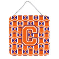 CarolineS Treasures Football Orange, White And Regalia Letter C Wall Or Door Hanging Prints Cj1072Cds66, 6 Inch  Inch  H X 6 Inch  Inch  W