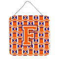 CarolineS Treasures Football Orange, White And Regalia Letter F Wall Or Door Hanging Prints Cj1072Fds66, 6 Inch  Inch  H X 6 Inch  Inch  W