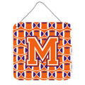 CarolineS Treasures Football Orange, White And Regalia Letter M Wall Or Door Hanging Prints Cj1072Mds66, 6 Inch  Inch  H X 6 Inch  Inch  W