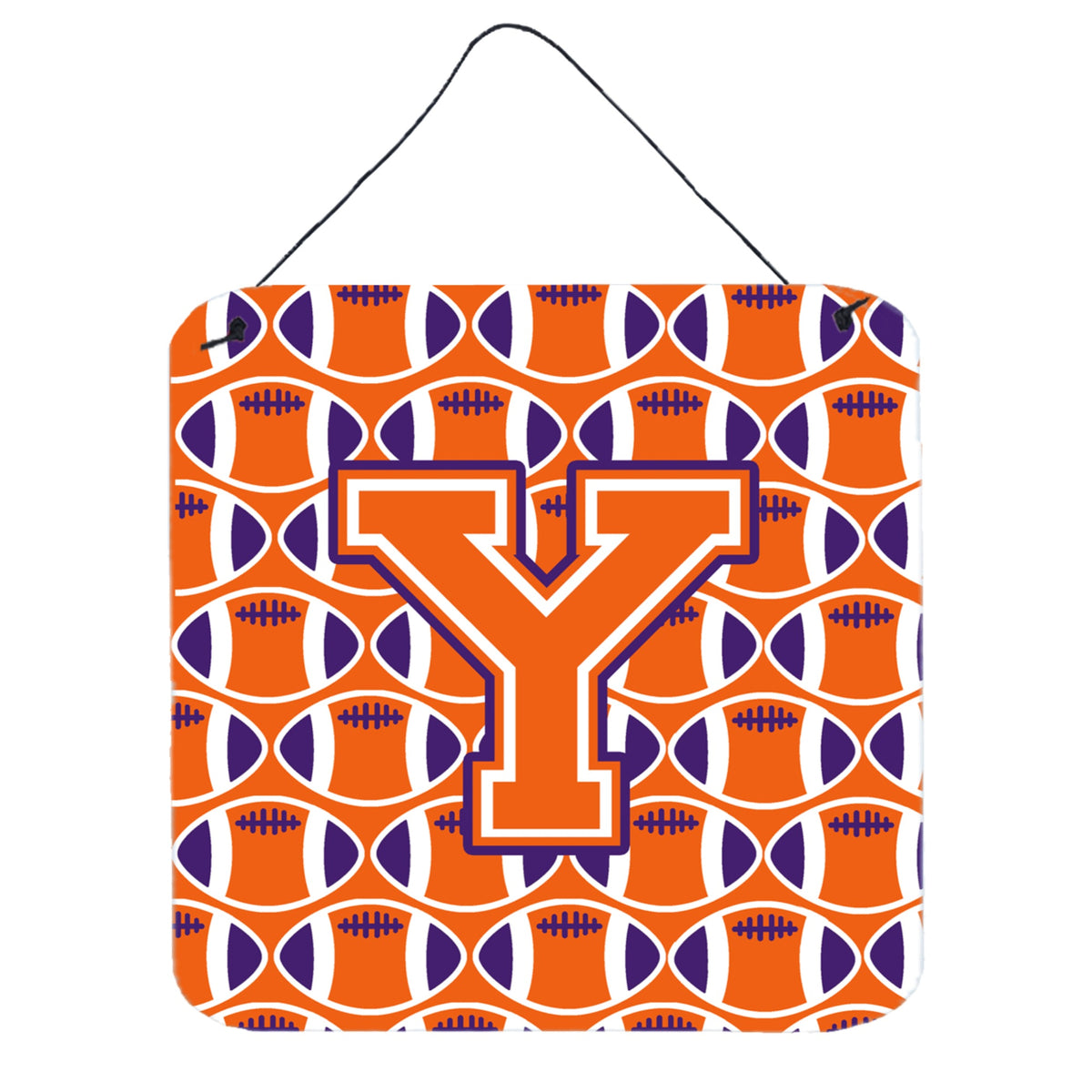 CarolineS Treasures Football Orange, White And Regalia Letter Y Wall Or Door Hanging Prints Cj1072Yds66, 6 Inch  Inch  H X 6 Inch  Inch  W