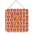 CarolineS Treasures Football Orange, White And Regalia Letter Z Wall Or Door Hanging Prints Cj1072Zds66, 6 Inch  Inch  H X 6 Inch  Inch  W
