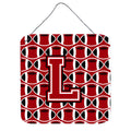 CarolineS Treasures Football Red, Black And White Letter L Wall Or Door Hanging Prints Cj1073Lds66, 6 Inch  Inch  H X 6 Inch  Inch  W