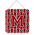CarolineS Treasures Football Red, Black And White Letter M Wall Or Door Hanging Prints Cj1073Mds66, 6 Inch  Inch  H X 6 Inch  Inch  W