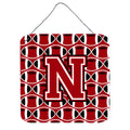 CarolineS Treasures Football Red, Black And White Letter N Wall Or Door Hanging Prints Cj1073Nds66, 6 Inch  Inch  H X 6 Inch  Inch  W