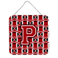 CarolineS Treasures Football Red, Black And White Letter P Wall Or Door Hanging Prints Cj1073Pds66, 6 Inch  Inch  H X 6 Inch  Inch  W