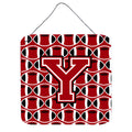 CarolineS Treasures Football Red, Black And White Letter Y Wall Or Door Hanging Prints Cj1073Yds66, 6 Inch  Inch  H X 6 Inch  Inch  W