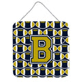 CarolineS Treasures Football Blue And Gold Letter B Wall Or Door Hanging Prints Cj1074Bds66, 6 Inch  Inch  H X 6 Inch  Inch  W
