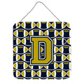 CarolineS Treasures Football Blue And Gold Letter D Wall Or Door Hanging Prints Cj1074Dds66, 6 Inch  Inch  H X 6 Inch  Inch  W